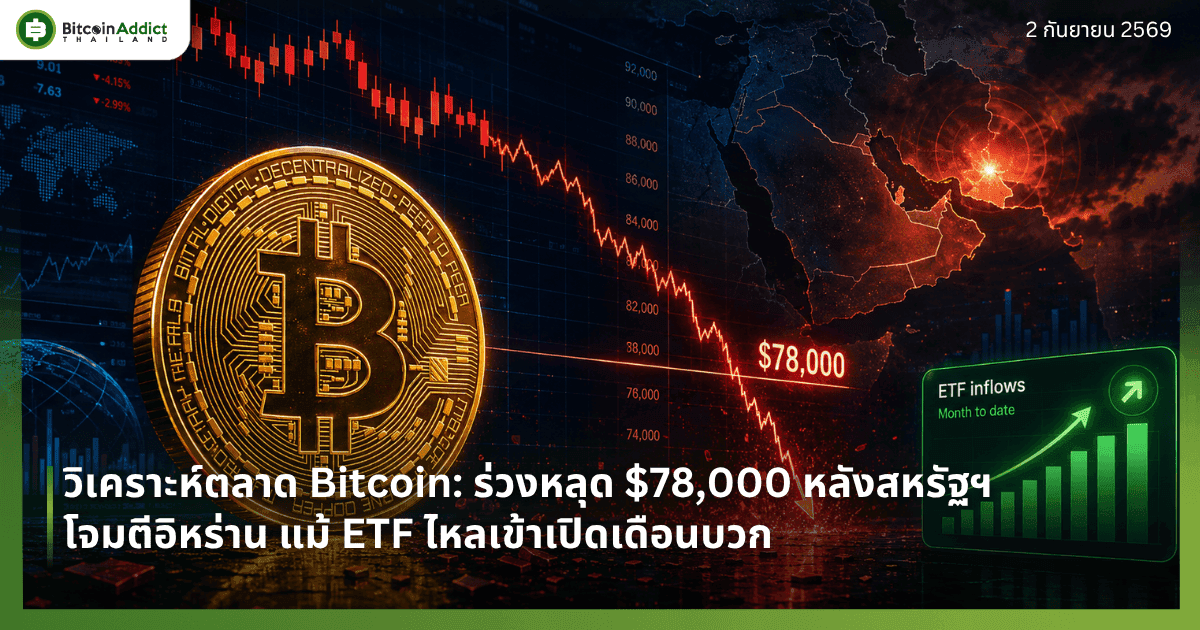 วิเคราะห์ตลาด Bitcoin: ร่วงหลุด $78,000 หลังสหรัฐฯ โจมตีอิหร่าน แม้ ETF ไหลเข้าเปิดเดือนบวก