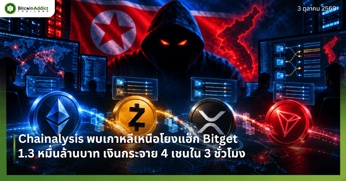 Chainalysis พบเกาหลีเหนือโยงแฮ็ก Bitget 1.3 หมื่นล้านบาท เงินกระจาย 4 เชนใน 3 ชั่วโมง