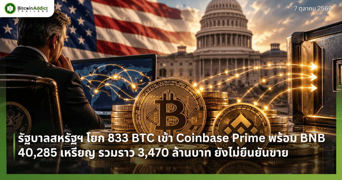 āļĢāļąāļāļāļēāļĨāļŠāļŦāļĢāļąāļāļŊ āđāļĒāļ 833 BTC āđāļāđāļē Coinbase Prime āļāļĢāđāļāļĄ BNB 40,285 āđāļŦāļĢāļĩāļĒāļ āļĢāļ§āļĄāļĢāļēāļ§ 3,470 āļĨāđāļēāļāļāļēāļ āļĒāļąāļāđāļĄāđāļĒāļ·āļāļĒāļąāļāļāļēāļĒ