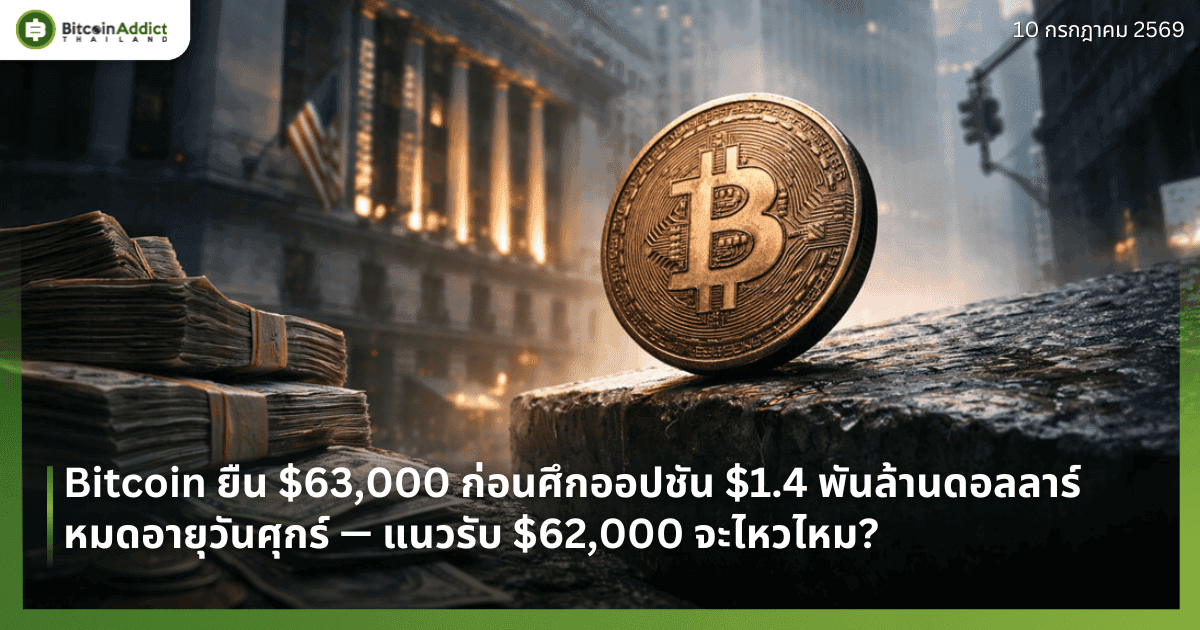 Bitcoin ยืน $63,000 ก่อนศึกออปชัน $1.4 พันล้านดอลลาร์หมดอายุวันศุกร์ — แนวรับ $62,000 จะไหวไหม?