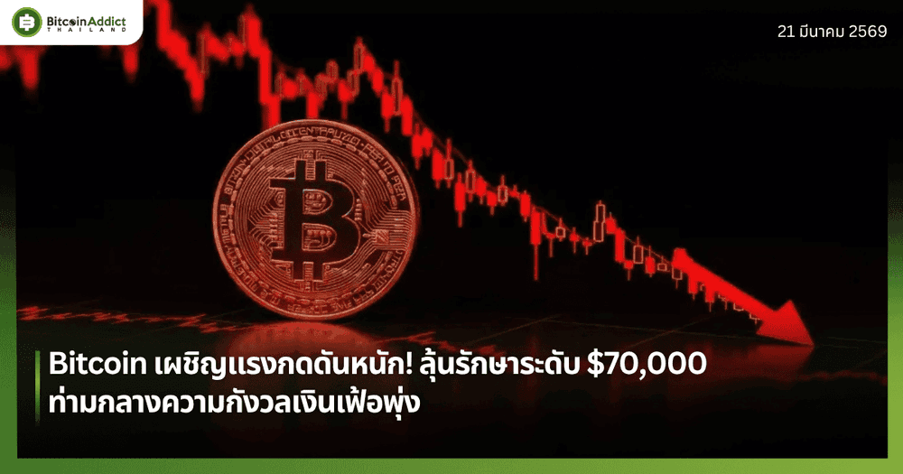 Bitcoin เผชิญแรงกดดันหนัก! ลุ้นรักษาระดับ $70,000 ท่ามกลางความกังวลเงินเฟ้อพุ่ง