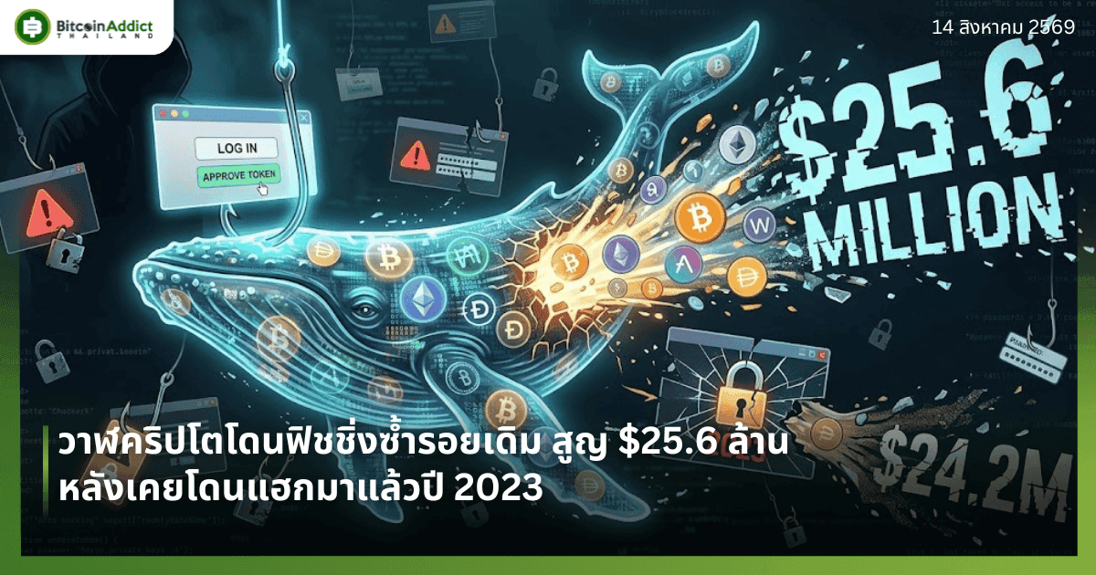 วาฬคริปโตโดนฟิชชิ่งซ้ำรอยเดิม สูญ $25.6 ล้าน หลังเคยโดนแฮกมาแล้วปี 2023